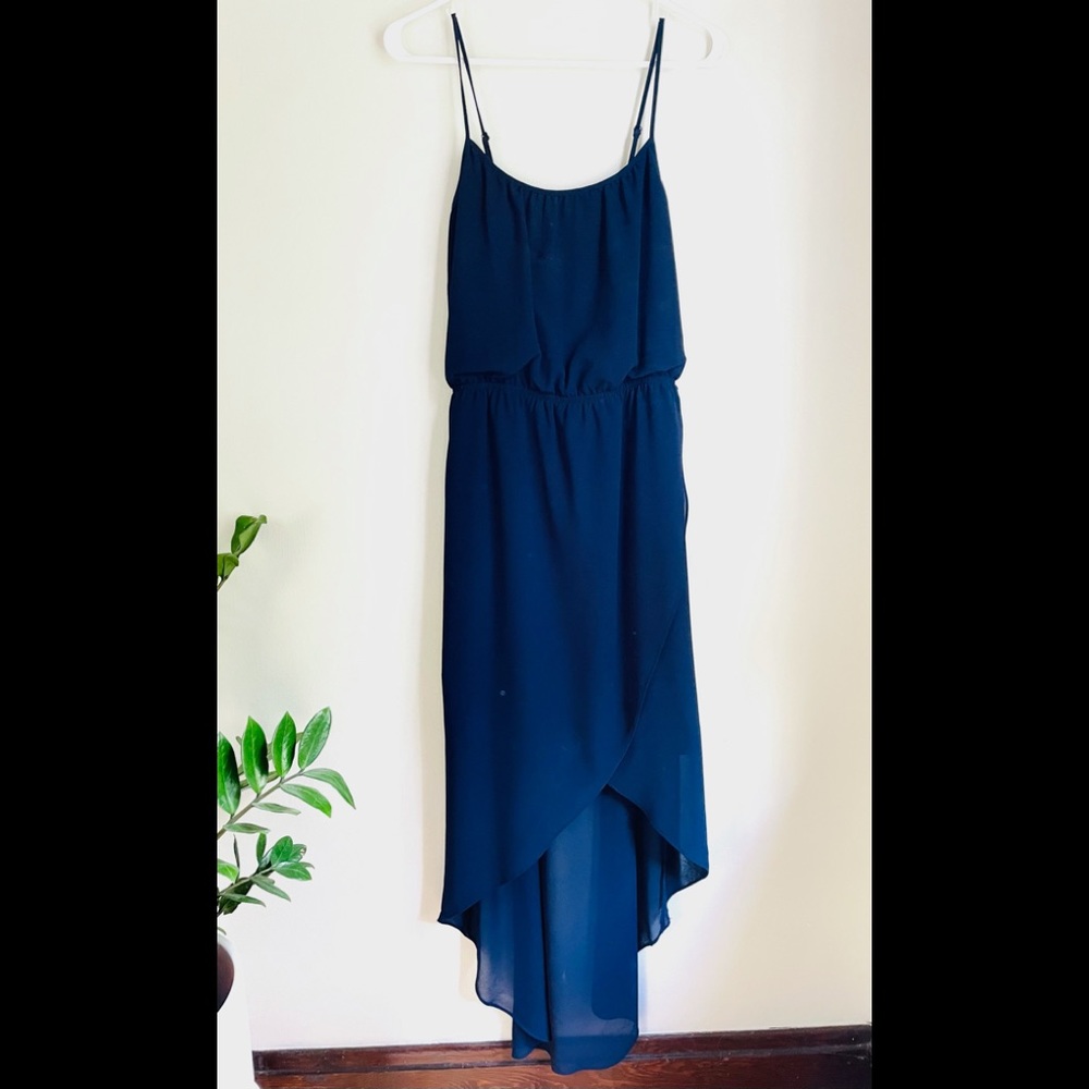 Outback red brand- high low navy blue dress size small